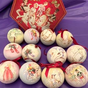 12 Days Of Christmas Victorian Style Ornaments- New
